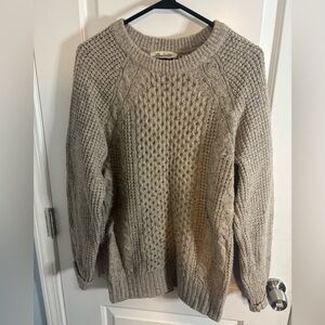 Madewell beige Cable Knit Sweater Size small EUC